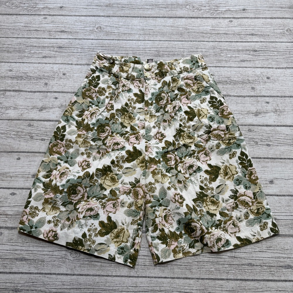 Vintage Editions Lifestyle Shorts Women's 11/12 Green Pink Floral Linen Canada